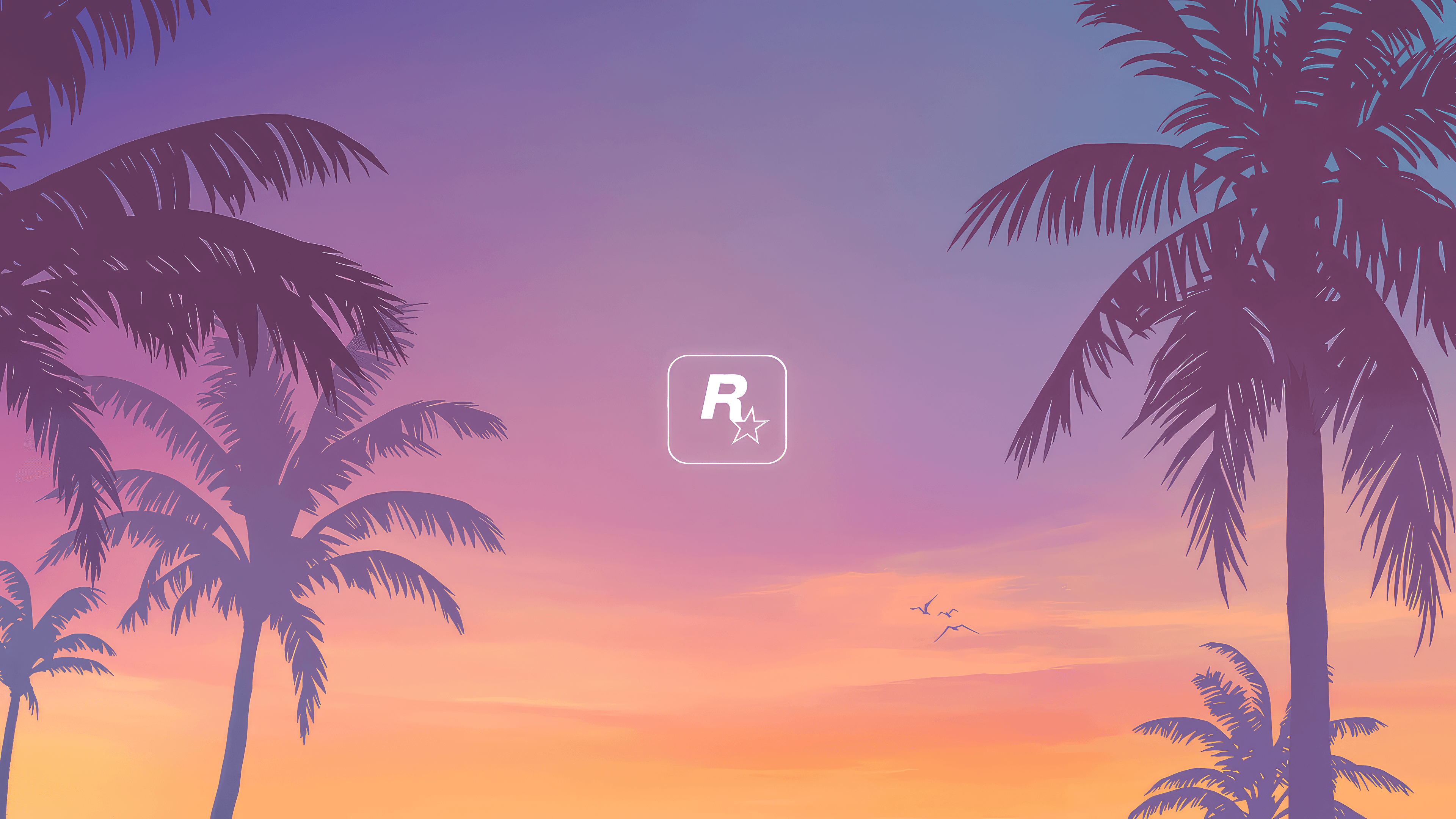 Jason et Lucia dans GTA VI — duo de protagonistes devant la skyline nocturne de Vice City, lumières au néon et ambiance Floride